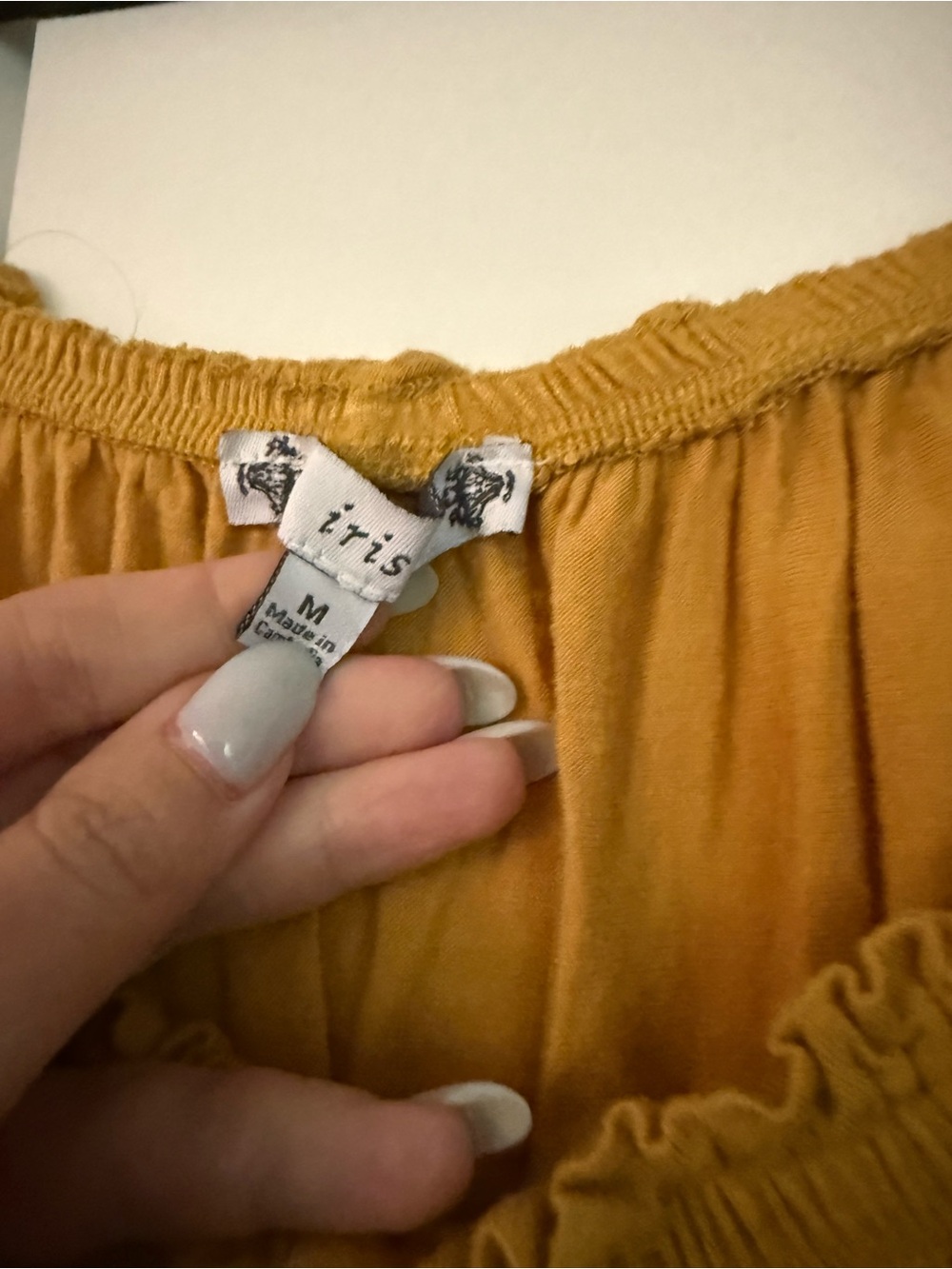 iris Mustard Off-Shoulder Ruffle shirt - Picture 2 of 2